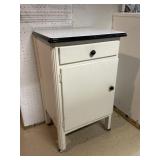 Vintage White Enamel Top Cabinet w/ Drawer