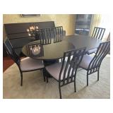 Rougier Postmodern Lacquer Dining Table & 6 Chairs