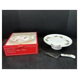 Porcelain Ware Tiered Cake Plate With Server