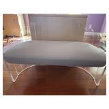 Lucite Style Bench w/ Upholstered Seat