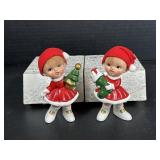 Ceramic Little ladies Christmas Figures