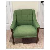 Mid Century Modern Green Upholstered Accent Chair