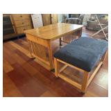 Mission Style Coffee Table with Nesting Bench