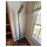 Contemporary brushed steel floor lamp