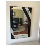 Modern Geometric Wall Mirror Black & White
