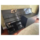 Vintage Rougier Postmodern Black Lacquer Sideboard