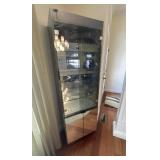 Modern Glass Curio Cabinet w/ Mirrored Base