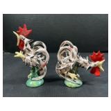 2 Napco Japan Rooster Figurines