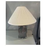 Modern Glass Table Lamp w/ Pleated Shade