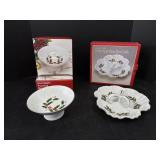 Porcelain Ware 3 Section Bon-Bon Dish & Footed