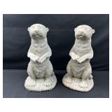 2 Outdoor Otter Statues