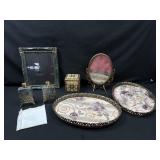 Vintage Mirror, Perfume Bottles & More