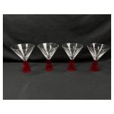 Artland Prescott Ruby Red Martini Glasses