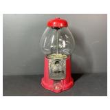Vintage Red Gumball Machine with Glass Globe