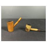 Cob Pipe and Hand Made Wooden Pipe