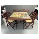 F. B. M Co. card table and chairs