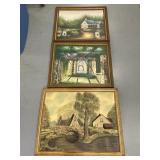 3 Canvas Painted Wall Art