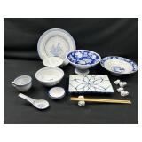 Blue and White Dish Ware Set