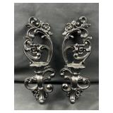 Vintage Homco Black Candle Stick Holders