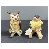Lefton China Great Horned owl and Bird
