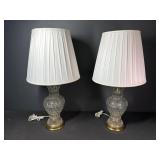Pair of Cut Glass Base Lamps