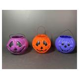 3 Jack O Lantern Buckets