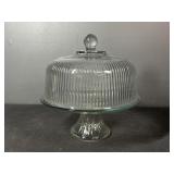 Vintage Glass Cake Stand With Lid