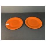 2 Orange Fiesta Plates