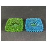 Green and Blue glass votives