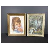 Girl wit Car and Fishing Wall Art