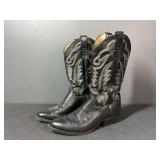 Justin Black Cow Boy Boots - Size 9.5