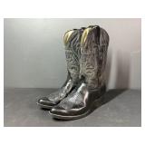 Justin Black Cow Boy Boots - Size 9.5