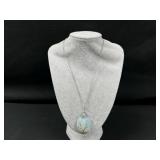 Sterling Silver Blue Stone Tree Pendant