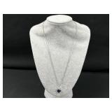 Sterling Silver Purple Heart Pendant Necklace