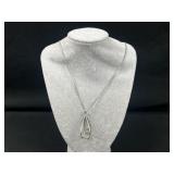 Sterling Silver Teardrop Cage Design Necklace