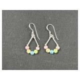 Sterling Silver Colorful Bead Earrings