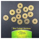 Chinese Cash Coins with String & Large Coins