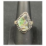 Sterling Silver Abalone Shell Statement Ring