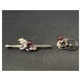 Sterling Silver floral brooches