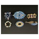 Vintage Rhinestone & Enamel Brooches
