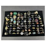 80+ Costume Rings w/ Stones & Rhinestones