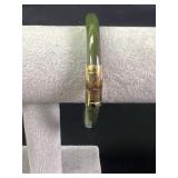Nephrite jade hinged bracelet