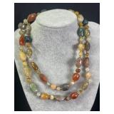 Carnelian, lace agate, and more stone necklace