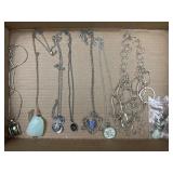 Silver tone necklaces