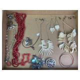 Beaded necklaces, earrings, and more