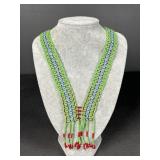 Vintage Woven Native American Seed Bead Necklace