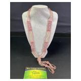 Vintage glass woven flapper bead necklace