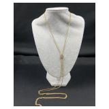 Victorian Gold Tone Slide Necklace w/ Accent