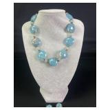 Glass bead necklace & earrings