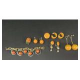 Bakelite earrings and bracelet